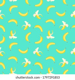 Banana Pattern Texture and / or repetitive background of a banana. Drawing of a banana with repetition to decorate. Editable vector. 