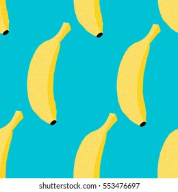 banana pattern vector on mint background