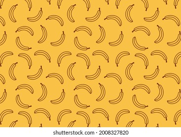 Banana pattern wallpaper. Banana vector. free space for text. copy space.