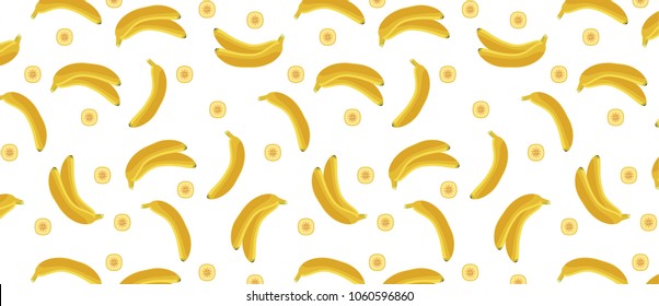 Banana pattern. Wrapping paper, gift card, poster, banner design. Home decor, modern textile print. Vector illustration 