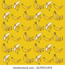 Banana pattern with yellow background