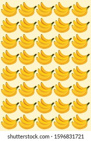 Banana pattern yellow color vector illustration design wallpaper background