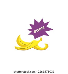 Banana peel for April Fool's Day prank on white background