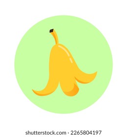 Banana peel for April Fool's Day prank on white background