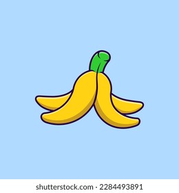 Banana Peel Cartoon Vector Icons Illustration. Flat Cartoon Concept. Suitable for any creative project.