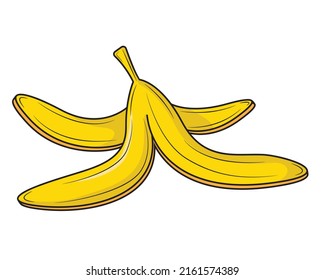 Banana Peel Clipart Style Isolated On Stock Vector (Royalty Free ...