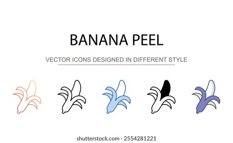 Banana peel icon design with white background stock illustration