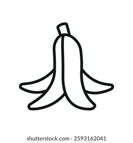 Banana peel icon represents classic prank humor, perfect for April Fool's Day designs, joke-themed content, and fun illustrations.