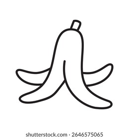 ícone de casca de banana. Ilustração vetorial.