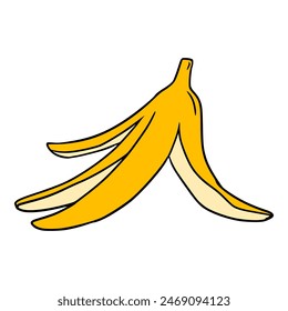 banana peel illustration isolated vector	