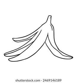 banana peel illustration outline isolated vector