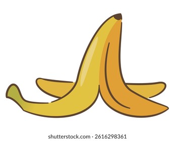 Banana peel illustration, simple vector illustration