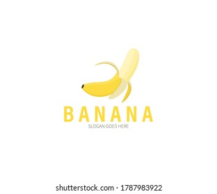 Banana Peel Logo. Vector Design Illustration.