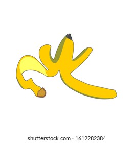 
Banana peel on a white background. Vector illustration.