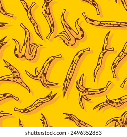 Bananenschale Muster nahtlos. Alte faule Bananenschale Hintergrund.