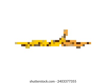 Banana peel Pixel art. 8 bit Old rotten banana peel.