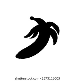 Banana peel silhouette icon vector design.