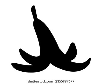 Banana peel silhouette vector art white background