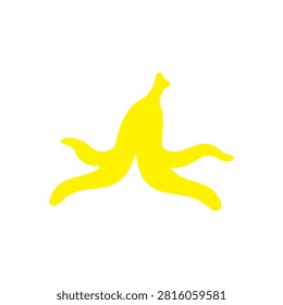 Banana peel silhouette vector flat illustration design.