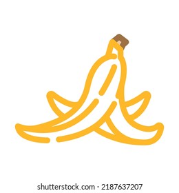 banana peel slippery color icon vector. banana peel slippery sign. isolated symbol illustration