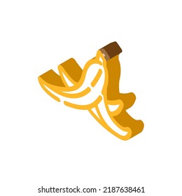banana peel slippery isometric icon vector. banana peel slippery sign. isolated symbol illustration