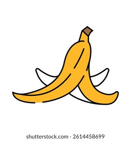 banana peel slippery line icon vector. banana peel slippery sign. isolated symbol illustration