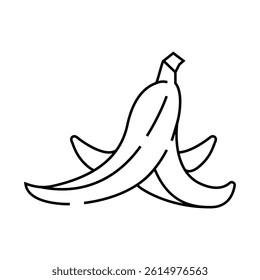 banana peel slippery line icon vector. banana peel slippery sign. isolated contour symbol black illustration