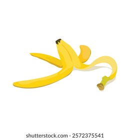 banana peel vector flat design isolated white background