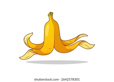 Resíduos de casca de banana isolados sobre fundo branco.