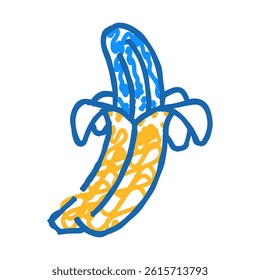 banana peeled doodle icon sketch vector. banana peeled sign. isolated symbol illustration