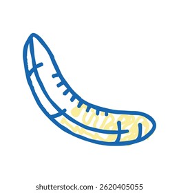 banana descascada ícone doodle esboço vetor. banana descascada sinal. símbolo isolado ilustração