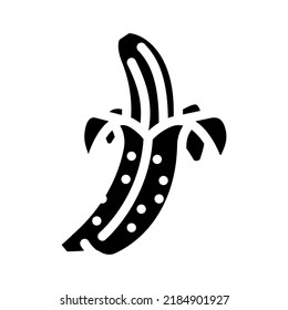 banana peeled glyph icon vector. banana peeled sign. isolated symbol illustration