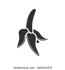 Banana peeled icon in flat style.Vector illustration.