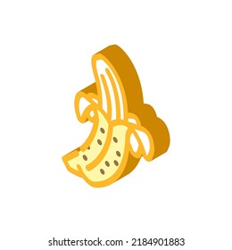 banana peeled isometric icon vector. banana peeled sign. isolated symbol illustration