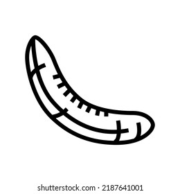 banana peeled line icon vector. banana peeled sign. isolated contour symbol black illustration