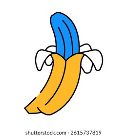 banana peeled line icon vector. banana peeled sign. isolated symbol illustration