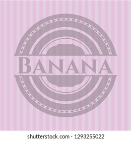 Banana pink emblem. Vintage.