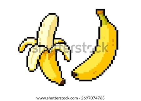 Banana pixel illustration Flat Design