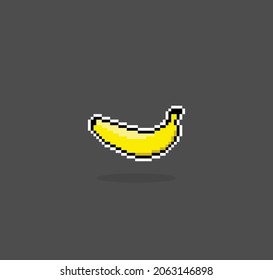 Banana Pixel. Vektorgrafik von 8-Bit-Spielobjekten.