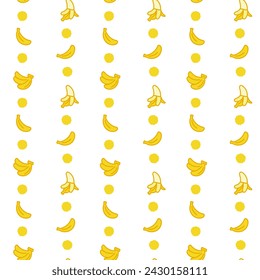 Banana And Polka Dots Seamless Pattern Background Web graphics