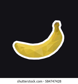 banana. polygonal graphics, sticker. vector illustration