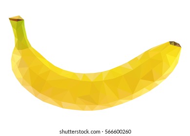 Banana. Polygonal illustration. Vector isolated on white background