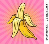 Banana pop art retro vector illustration. Comic book style imitation.