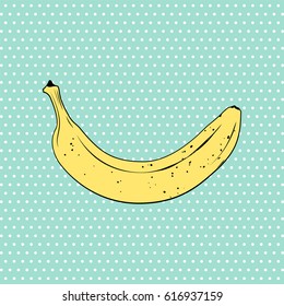 Banana pop art style illustration. Vector