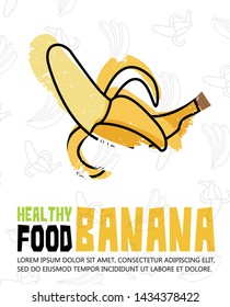 Banana Poster Design. Vector Illustration.