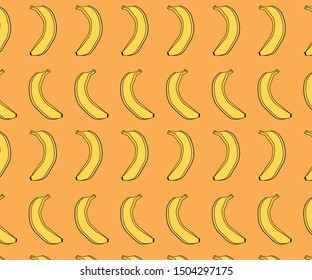 Banana print with orange background