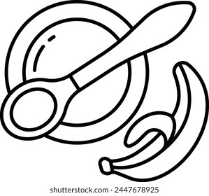banana puree outline vector illustration