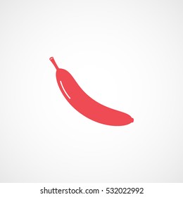 Banana Red Flat Icon On White Background