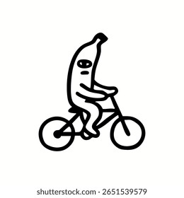 A banana riding a bicycle