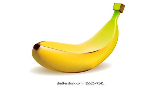 Banana ripe isolated. Realistic vector illustration.